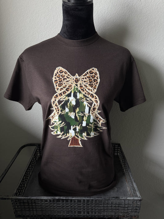 CHEETAH BOW XMAS TREE
